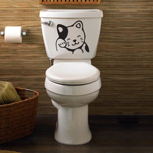 Tilki Dünyası Sevimli Kedicik Klozet Kapağı ve Banyo Sticker