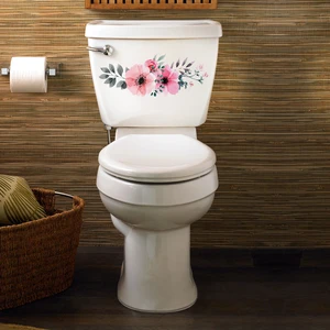 Tilki Dünyası Renkli Çiçekler Klozet Kapağı ve Banyo Sticker
