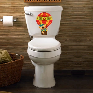 Tilki Dünyası Balonda Sevimli Ayıcık Klozet Kapağı Sticker