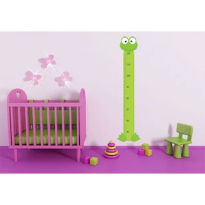 Tilki Dünyası Sevimli Kurbağa Boy Cetveli Duvar Sticker