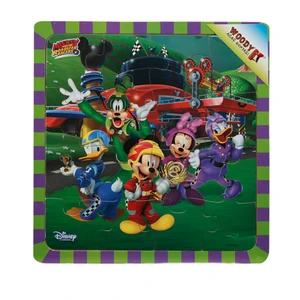 Mickey Ve Çılgın Yarışçılar 16 Parça Ahşap Oyuncak Yapboz Zafer Kupası
