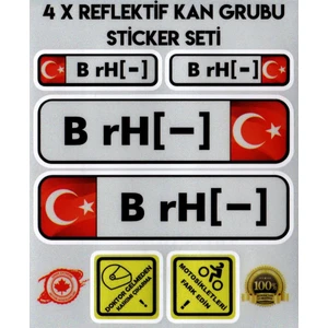 Çınar Extreme TR B rH - Reflektif Kan Grubu Seti Sticker