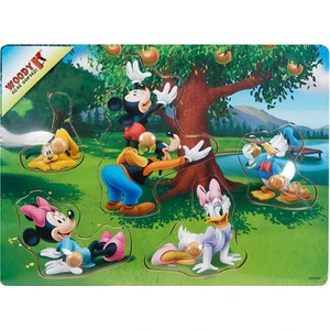 Mickey Mouse Ve Arkadaşları 5 Parça Tutmalı Ahşap Bul Tak Yapboz Elma Ağacı