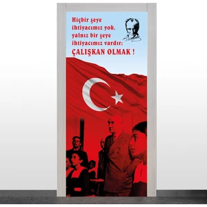 Atatürk ve Bayrak Kapı Giydirme