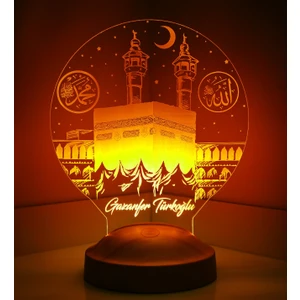 Kabe Tasarımlı Dini Hediye Led Lamba, İslami Hediyelik, Işıklı Ramazan Hediyesi, Kabe Temalı Ramazan Dekoru