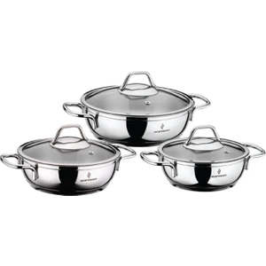 Paslanmaz Çelik Soft 6 Parça Omlet Takımı Cam Kapak