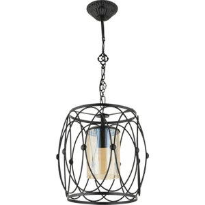 AVONNI AV-65074-BSY Eskitme/Siyah Kaplama Modern Avize E27 Metal Cam 30cm