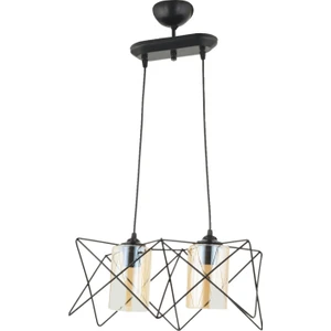 AVONNI AV-65076-2Y-BSY Siyah Boyalı Modern Avize E27 Metal Cam 40x20cm