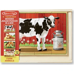 Ahşap 12x4 Yapboz Seti - Çiftlik Hayvanları