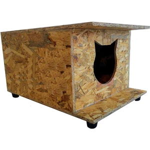 Turkuazpet Tr022 Xl Osb Ahşap Kedi Kulübesi Tırmalama Evi