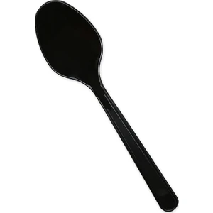 50 Adet Siyah Plastik Kaşık