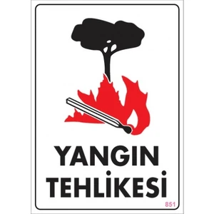 Uyarı Levhaları ''Yangın Tehlikesi'' Pvc 25*35