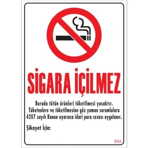 Uyarı Levhaları ''Sigara İçilmez'' Pvc 25*35