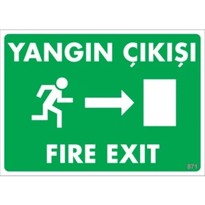 Uyarı Levhaları ''Yangın Çıkışı - Sağ'' Pvc 25*35