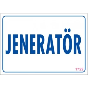 Uyarı Levhaları "Jeneratör" Pvc 17,5*25