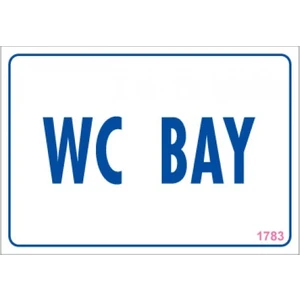 Uyarı Levhaları "Wc Bay" Pvc 17,5*25