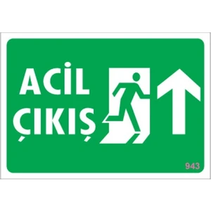 Uyarı Levhaları "Acil Çıkış - Yukarı" Dekota Fotolümen 17,5*25