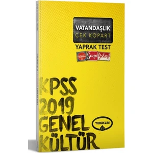 Yediiklim Yayınları 2019 KPSS Genel Yetenek Genel Kültür Vatandaşlık Çek Kopart Yaprak Test