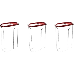 2.5 LT Erzak Kabı 3'lü Set - Kırmızı