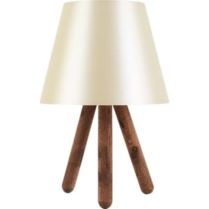 Ahşap Üç Ayaklı Abajur Krem Kahve Ayd-1505