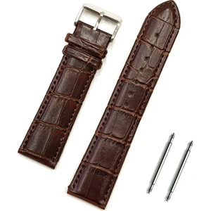 18MM Koyu Kahverengi Kroko Saat Kordonu Kayış