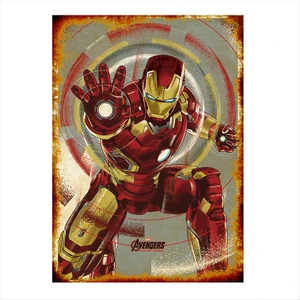 Ahşap Tablo Retro Demir Adam Posteri Iron Man