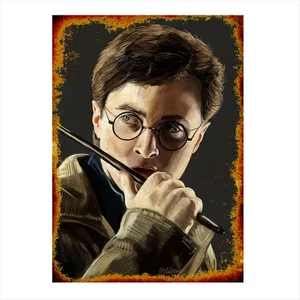 Ahşap Tablo Eskitilmiş Harry Potter Posteri