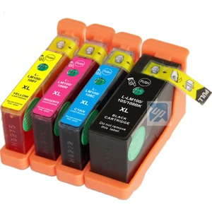For Lexmark İnteract S605 Kartuş Seti Muadil 4 Renk Takım Yüksek Kapasite 100Xl