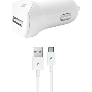 SpeedCharger Araç Şarj Aleti 2.1A Type C Kablolu Beyaz 2CKS01C