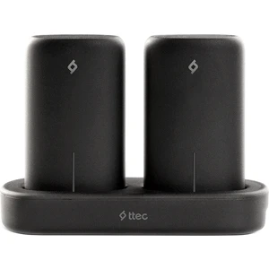 PowerStones Trio 5000 mAh Taşınabilir Şarj Aleti / Powerbank (2) ve Şarj İstasyonu Seti Siyah