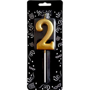 PartiBulutu 2 Rakam Altın Mum 7 cm