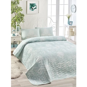 Enlora Home Kapitone Yatak Örtüsü Seti Çift Kişilik Kraliçe Mint