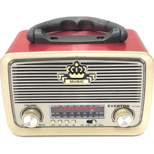 Atasbey - Everton Vt-3101 Bluetooth Nostalji Şarjlı 3 Band Radyo Usb Sd Aux Mp3 Player