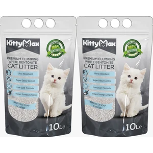 KittyMax 10 Litre Marsilya Sabunu Kokulu Bentonit Kedi Kumu 2'li Set