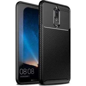 Huawei Mate 10 Lite Kılıf Silikon Esnek Karbon Görünümlü Negro Kapak - Siyah