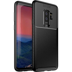 Samsung Galaxy S9 Plus Kılıf Silikon Esnek Karbon Görünümlü Negro Kapak - Siyah
