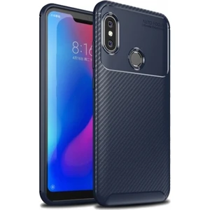 Xiaomi Mi A2 Lite Kılıf Silikon Esnek Karbon Görünümlü Negro Kapak - Lacivert