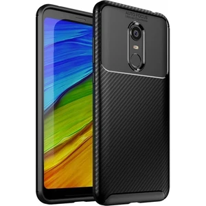 Xiaomi Redmi 5 Plus Kılıf Silikon Esnek Karbon Görünümlü Negro Kapak - Siyah