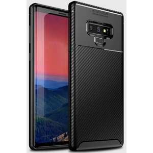 Samsung Galaxy Note 9 Kılıf Silikon Esnek Karbon Görünümlü Negro Kapak - Siyah