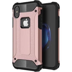 Apple iPhone X Kılıf Zırhlı Tam Koruma Silikon Crash Arka Kapak - Rose Gold