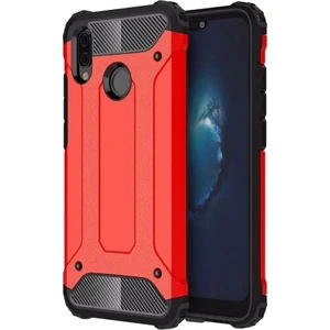 Huawei P20 Lite Kılıf Zırhlı Tam Koruma Silikon Crash Arka Kapak - Kırmızı