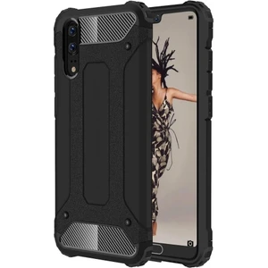 Huawei P20 Kılıf Zırhlı Tam Koruma Silikon Crash Arka Kapak - Siyah