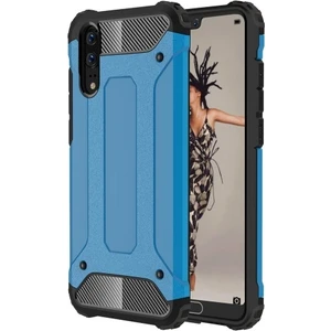 Huawei P20 Kılıf Zırhlı Tam Koruma Silikon Crash Arka Kapak - Mavi