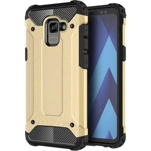 Samsung Galaxy A8 2018 Kılıf Zırhlı Tam Koruma Silikon Crash Arka Kapak - Gold