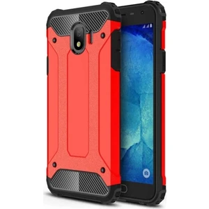 Samsung Galaxy J4 2018 Kılıf Zırhlı Tam Koruma Silikon Crash Arka Kapak - Kırmızı