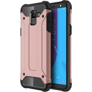 Samsung Galaxy J6 2018 Kılıf Zırhlı Tam Koruma Silikon Crash Arka Kapak - Rose Gold