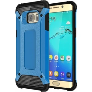 Samsung Galaxy S6 Edge Kılıf Zırhlı Tam Koruma Silikon Crash Arka Kapak - Mavi