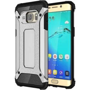 Samsung Galaxy S6 Edge Kılıf Zırhlı Tam Koruma Silikon Crash Arka Kapak - Gri