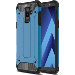Samsung Galaxy J8 Kılıf Zırhlı Tam Koruma Silikon Crash Arka Kapak - Mavi