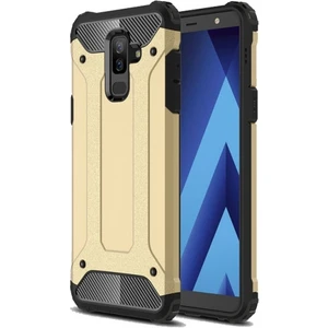 Samsung Galaxy J8 Kılıf Zırhlı Tam Koruma Silikon Crash Arka Kapak - Gold